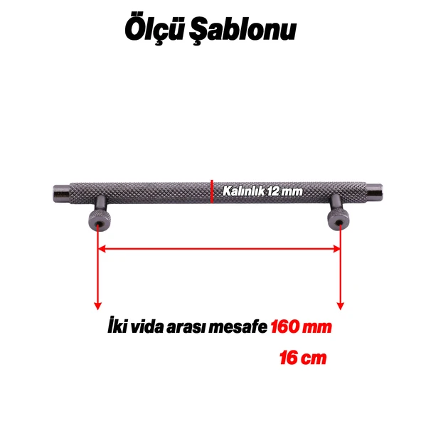 Martin Füme Metal Kulp 160 mm Mobilya Çekmece Mutfak Dolabı Dolap Modern Kapak Kulpları Grip Desen - Resim 3