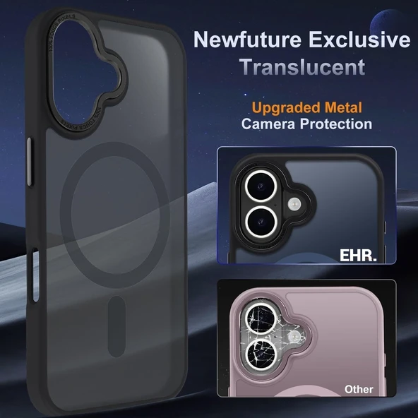 iPhone 16 Uyumlu Kamera Korumalı Magsafe Wireless Şarj Özellikli Mat Silikon Kılıf - 4