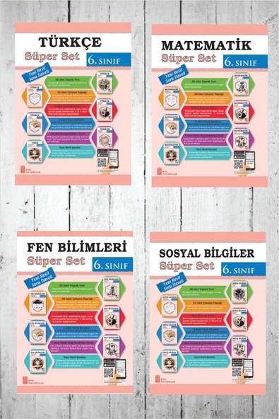 Ata 6.Sınıf Süper Set (Türkçe-Matematik-Fen Bilimleri-Sosyal Bilgiler) ürün görseli 1