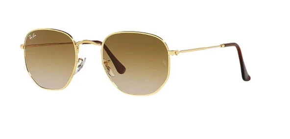 Ray-Ban Hexagonal 3548 001/51 Gold-Light Brown Güneş Gözlüğü ürün görseli 1