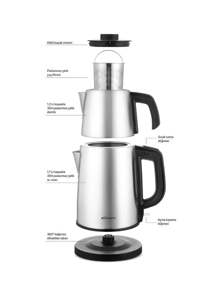 Conti CTM-125 Tealine Çelik Çaycı Inox - 2