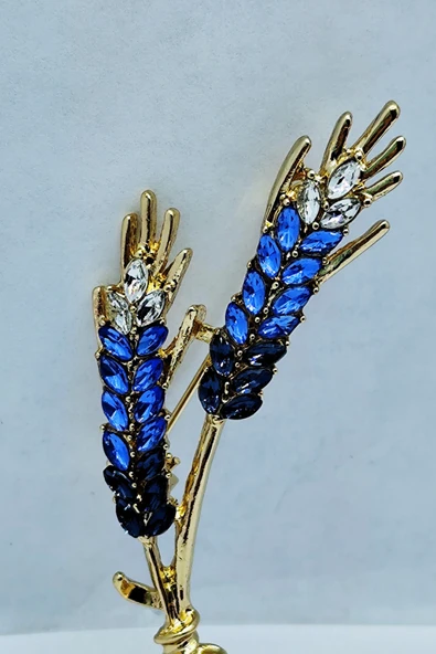 Mavi Lavanta Işıltılı Broş - Resim 2