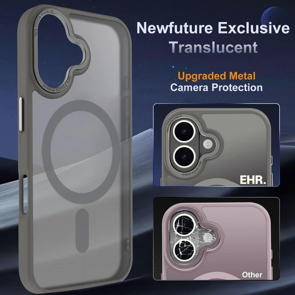 iPhone 16 Uyumlu Kamera Korumalı Magsafe Wireless Şarj Özellikli Mat Silikon Kılıf - 11