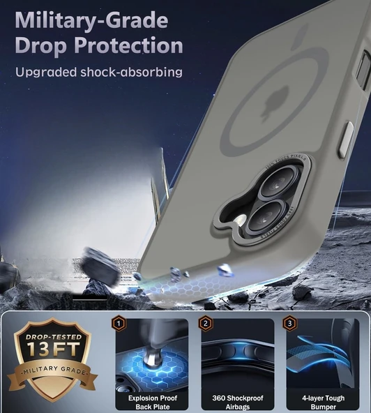 iPhone 16 Uyumlu Kamera Korumalı Magsafe Wireless Şarj Özellikli Mat Silikon Kılıf - 12