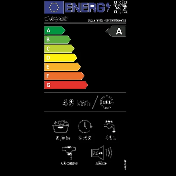 Arçelik 9120 DMX 1200 Devir 9 Kg Çamaşır Makinesi - 9