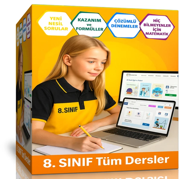 8. Sınıf Tüm Dersler Eğitim Seti (Online Paket)