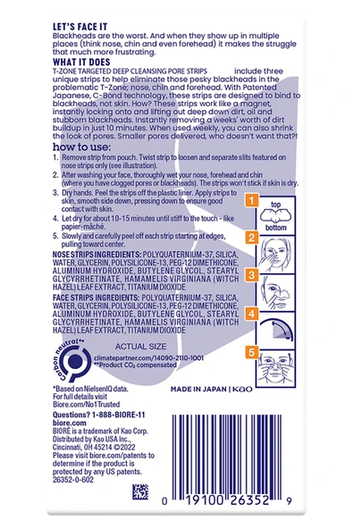 Biore T Bölgesi İçin Hedefe Yönelik Gözenek Temizleme Bandı 15 Adet - 2