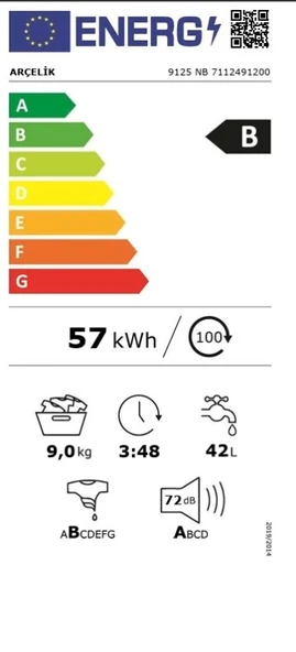 Arçelik 9125 NB 9 Kg Çamaşır Makinesi - 8
