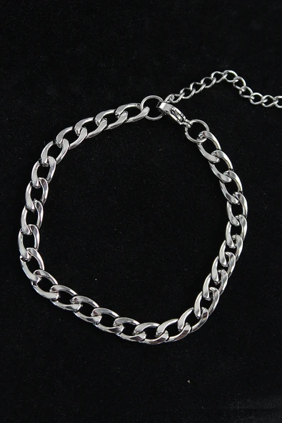 Kalın Klasik Model Gümüş Renk Erkek Bileklik - EBJ250705W36419 ürün görseli