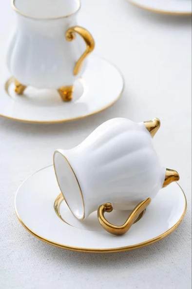 Acar Felix 6 Kişilik Kahve Fincanı Takımı Altın - 90 ml SCT-06174 - 4