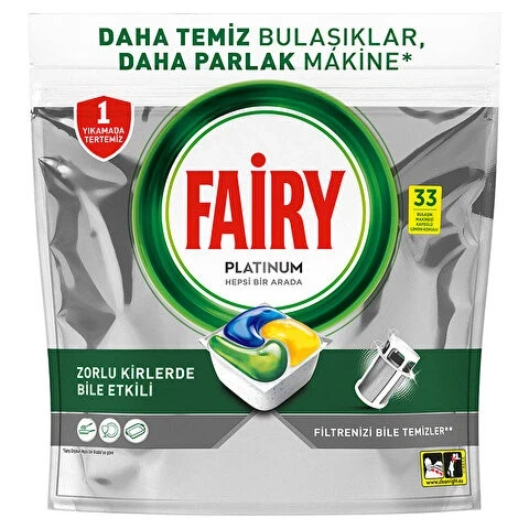 Fairy platinum plus hepsi bir arada 33 bulaşık tableti
