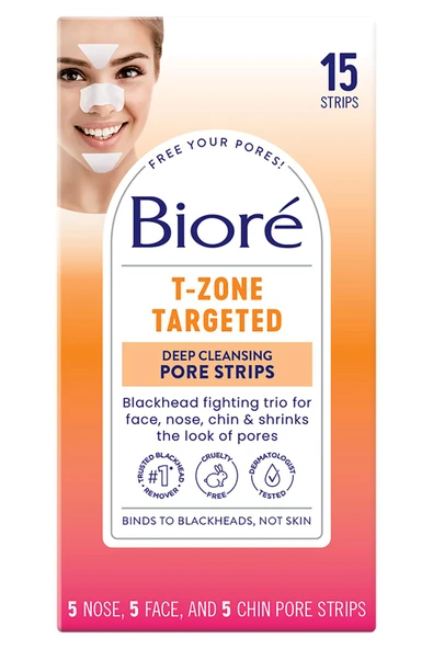 Biore T Bölgesi İçin Hedefe Yönelik Gözenek Temizleme Bandı 15 Adet