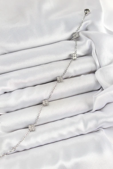 Yonca Model Gümüş Renk Kadın Bileklik - EBJ250705W36308 - Resim 2