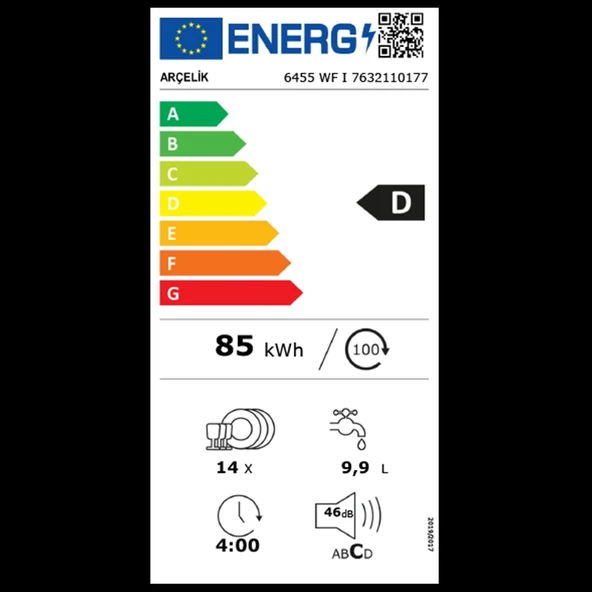 Arçelik 6455 WF I 5 Programlı Bulaşık Makinesi - 8