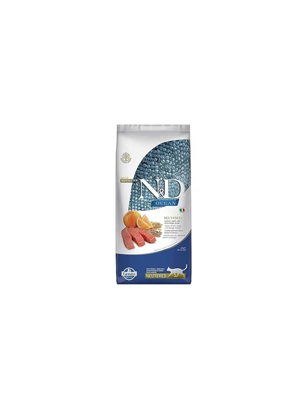 ND Ocean Somonlu ve Portakallı Düşük Tahıllı Kısırlaştırılmış Kedi Maması 10kg