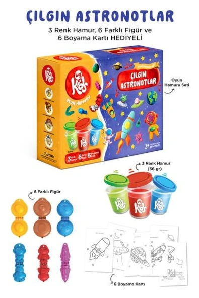 Çılgın Astronotlar Oyun Hamuru Seti 15 Parça 340 Gr