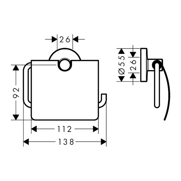 Hansgrohe Logis Universal Tuvalet Kağıtlığı Krom Kapaklı - 2