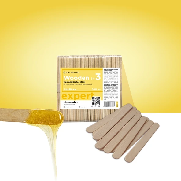 Staleks Ahşap Wax Sir Ağda Spatulası İnce 100lü