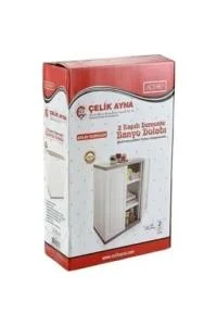 Çelikayna Çok Amaçlı Demonte Banyo Dolabı İki Kapılı Üç Raflı-805 - 4