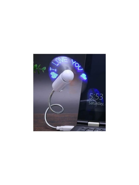 NARİTA Mini USB Ledli I Love You Yazılı Fan, Mini USB Vantilatör - SİYAH RENK ürün görseli 1