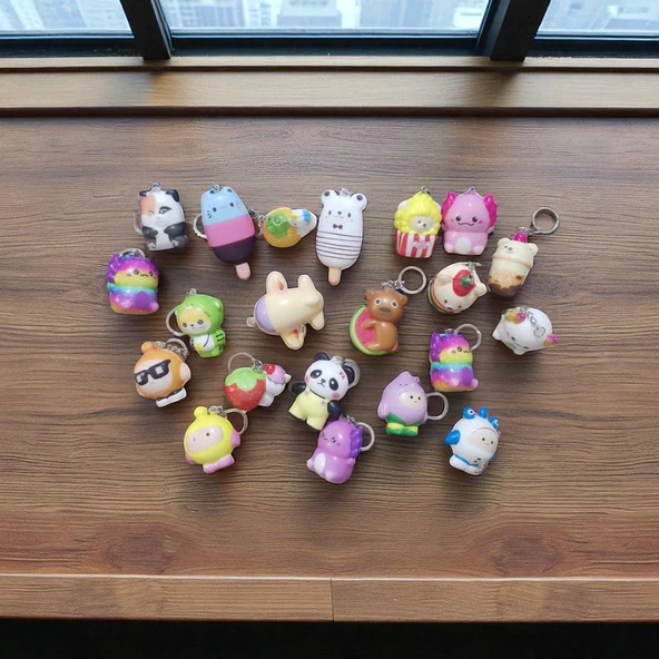 5 ADET SÜPRİZ MODEL SUKUŞİ ANAHTARLIK DUYUSAL OYUNCAK SUKUŞİ YILBAŞI HEDİYELERİ DOĞUMGÜNÜ HEDİYELERİ - 5