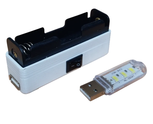 Mini Powerbank Tek Hücreli 18650 Li-Ion 3.7V Pil Type-C ile Şarj ve Mini USB Led Lamba - 3