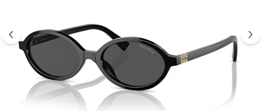Miu Miu 04zs 1ab5s0 50 Kadın Oval Siyah Kemik Güneş Gözlüğü - 3