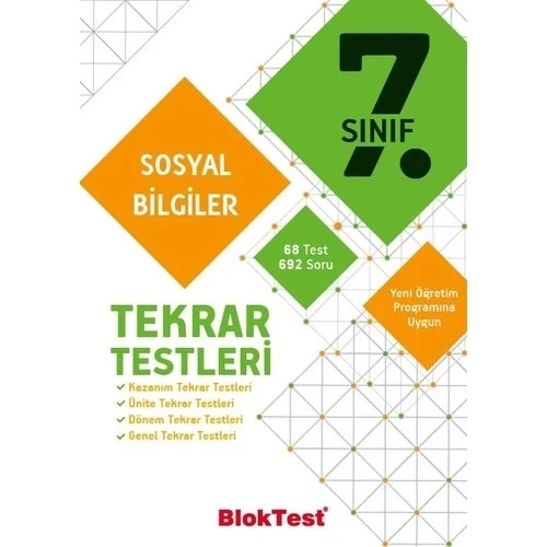 Bloktest 7.Sınıf Sosyal Tekrar Testleri ürün görseli