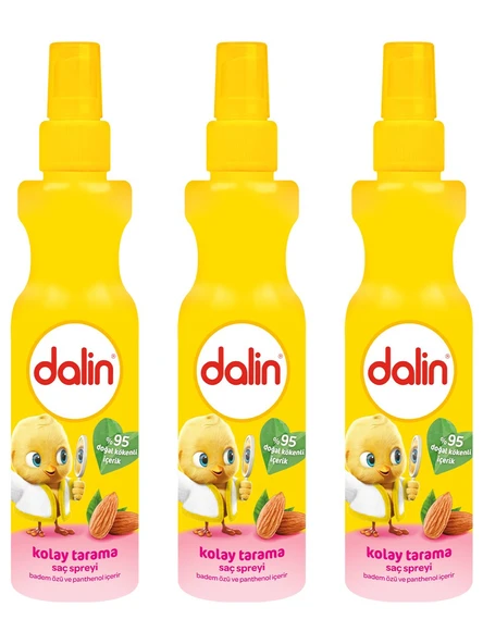 Dalin Kolay Tarama Saç Spreyi Badem Özü ve Panthenol 200 Ml x 3 Adet