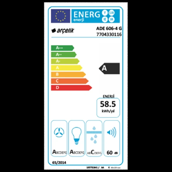 Arçelik ADE 606-4 G Ankastre Duvar Tipi Davlumbaz - 5