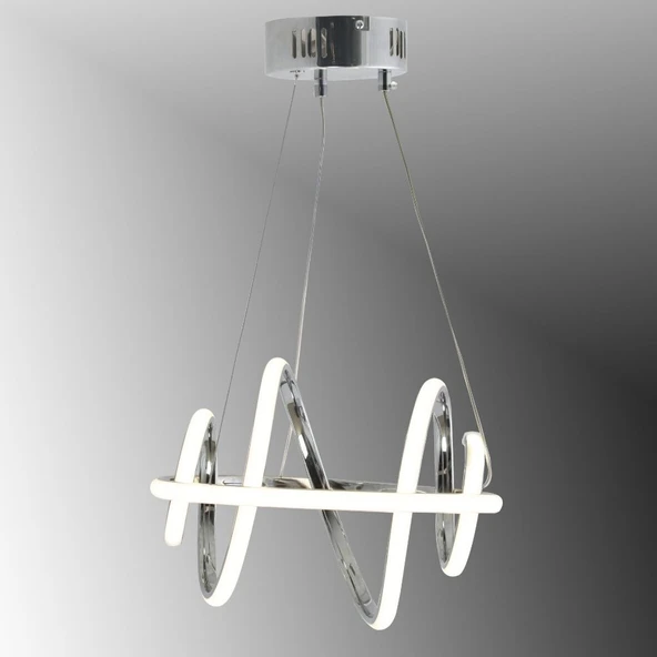 TT005-KR TT Aydınlatma Burgu Modeli Krom Kaplama Led Avize ürün görseli 1