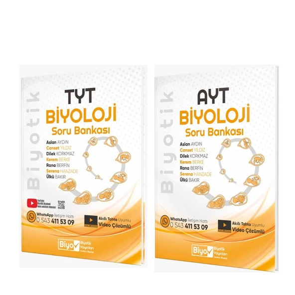Biyotik TYT ve AYT Biyoloji Soru Bankası Seti 2 Kitap ürün görseli 1