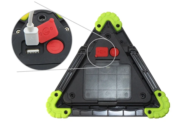 Reflektör 3 Ledli Güneş Enerjili - Kamp Feneri - Işıldak - Powerbank - 5