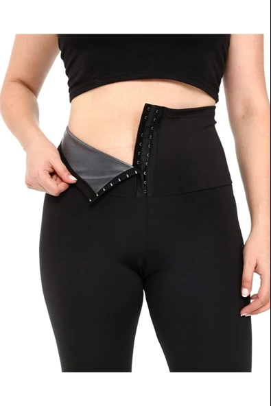 Agraflı Termal Sauna Tayt ( M ) Neotex Agraflı Terletme Taytı - 4