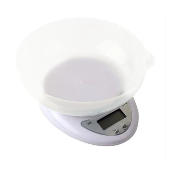 Hazneli Lcd Ekran Hassas Ölçüm Sensörlü 5 Kg Kapasite Dijital Mutfak Terazisi Tartısı - 2