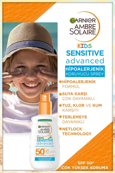Garnier Ambre Solaire Sensitive Advanced Çocuk Hipoalerjenik Güneş Koruyucu Sprey SPF50 200 ml - 2