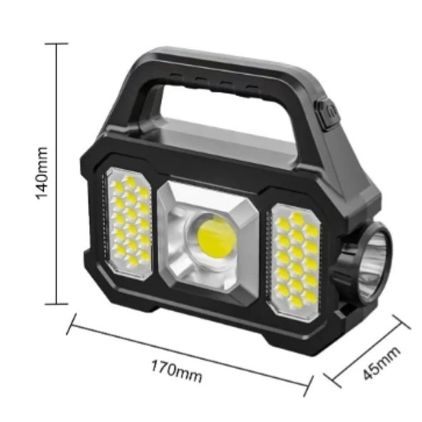 P-880a Solar Powerbanklı Şarjlı Taşınabilir Güçlü Fener - 2