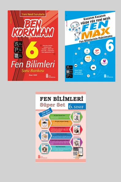 Ata 6.Sınıf Yeni Nesil Sorularla Ben Korkmam Fen Bilimleri + Süper Set + Fen Max ürün görseli 1