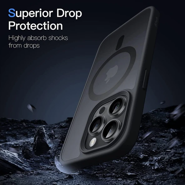 iPhone 14 Pro Max Uyumlu Kamera Korumalı Magsafe Wireless Şarj Özellikli Mat Silikon Kılıf - 5