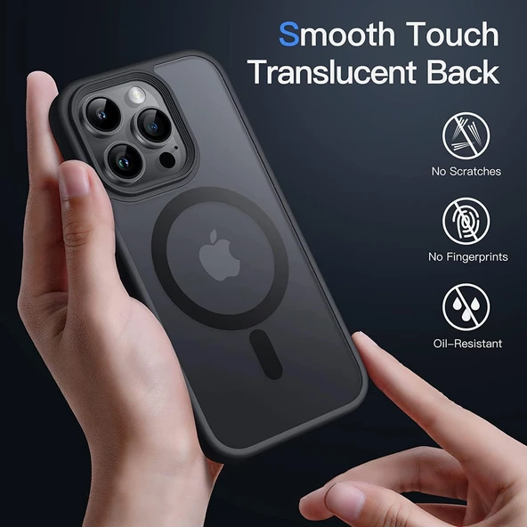 iPhone 14 Pro Max Uyumlu Kamera Korumalı Magsafe Wireless Şarj Özellikli Mat Silikon Kılıf - 4