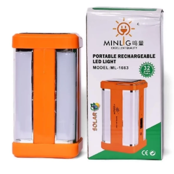 P-1663 Güneş Enerjili Şarjlı Güçlü Işıldak - 5