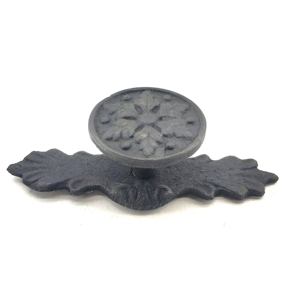 Antika Tarz Dekoratif Pirinç Çiçek Düğme - 27x70 Mm, Oksit - 2