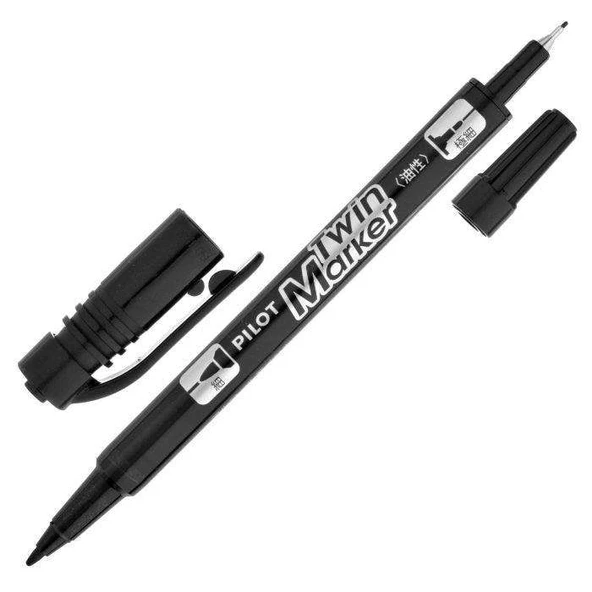 Pilot Twinmarker Çift Uçlu Siyah