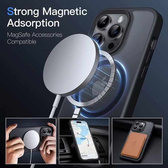 iPhone 14 Pro Max Uyumlu Kamera Korumalı Magsafe Wireless Şarj Özellikli Mat Silikon Kılıf - 2