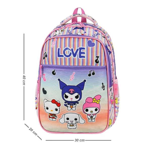 İlkokul Çantası Kuromi 2'li Set 40*30 Cm Beslenme Çantası Ortopedik Sırt Çantası Kız Çocuk - 2
