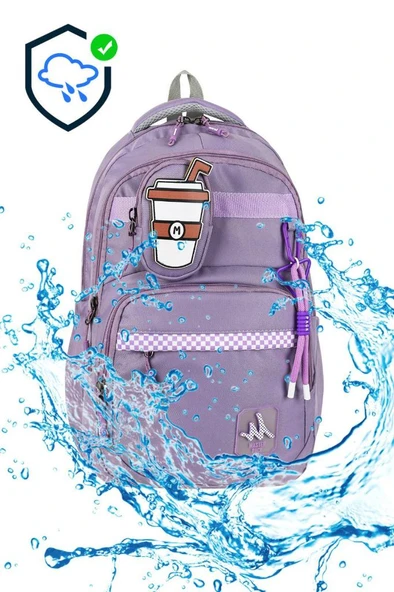 Unisex Lise Sırt Çantası Ortaokul Sırt Çantası 45*32 Cm Anahtarlık Cüzdan Hediyeli - 10