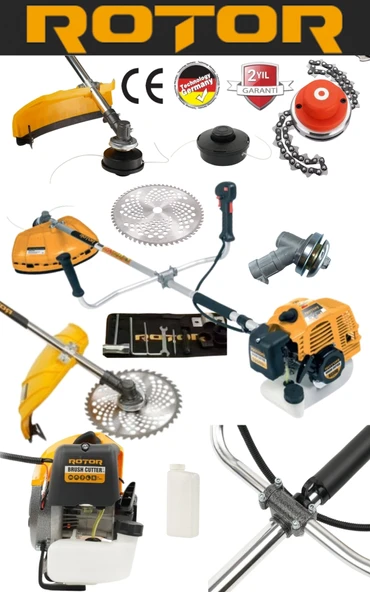 Benzinli tırpan ROTOR BC520A Benzinli Ot Çalı Çim Biçme Makinası Yan Tırpan ürün görseli