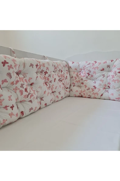 80x140 Beşik Uyumlu 4 Parça Beşik Kenar Koruma Takımı – %100 Pamuk – Yıkanabilir - 2