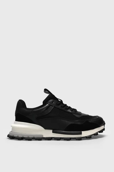 Lufian Henry Erkek Hakiki Deri Klasik Sneaker Siyah 111230265