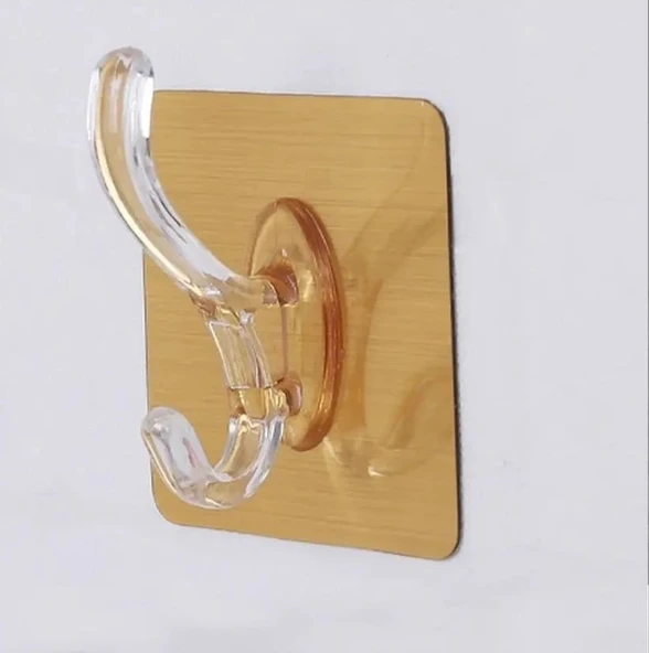 6lı Gold Kanca Askı Güçlü Yapışkanlı Mutfak Banyo Askısı - 5
